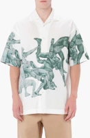 Shop JW Anderson x Pol Anglada SS23 白色圖案短袖襯衫 SH0228PG1090001