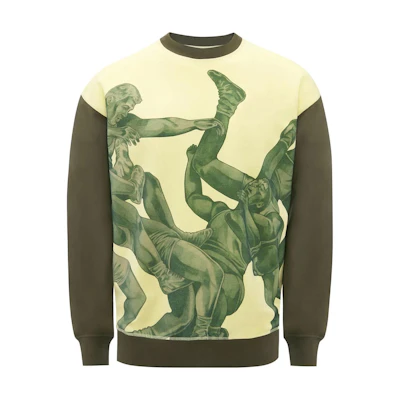JW Anderson Pol Anglada SS23 Graphic Print Crewneck Sweatshirt Men’s Army Green JW0082PG0861211