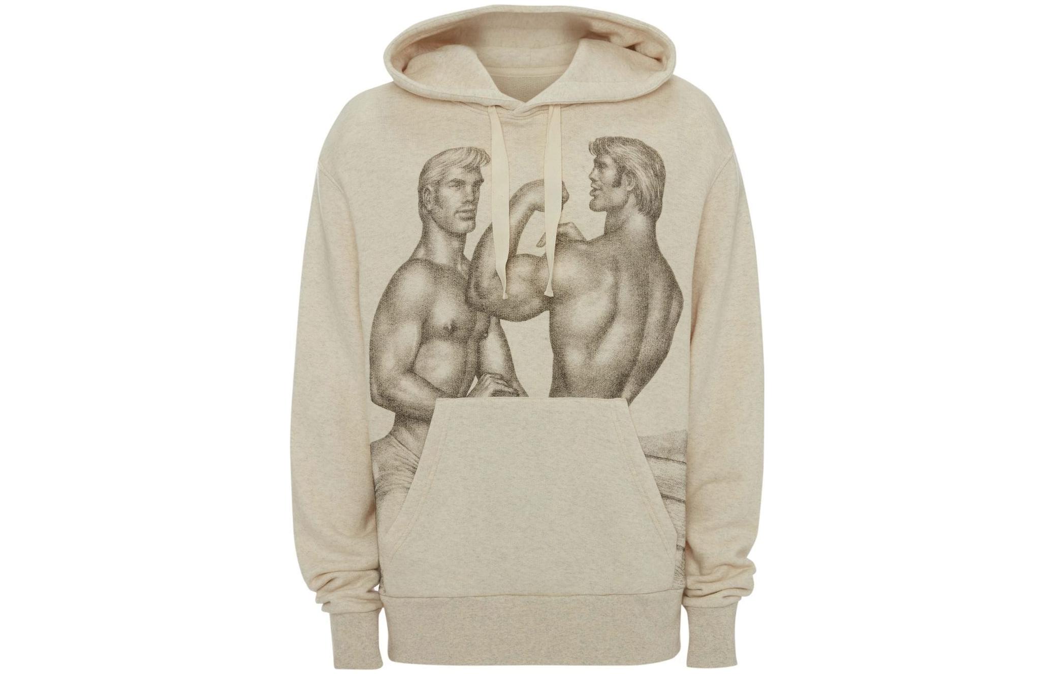 JW Anderson Tom of Finland SS22 Graphic Hoodie Beige - Relaxed Fit JW0036PG0909-105