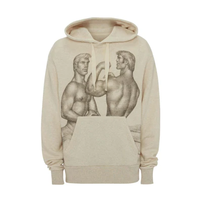 JW Anderson Tom of Finland SS22 Graphic Hoodie Beige - Relaxed Fit JW0036PG0909-105