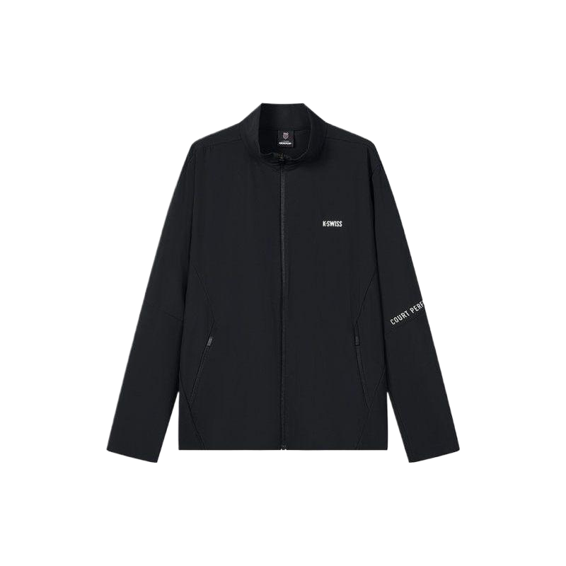K-Swiss Black Loose Fit Simple Stand Collar Jacket 109982-008