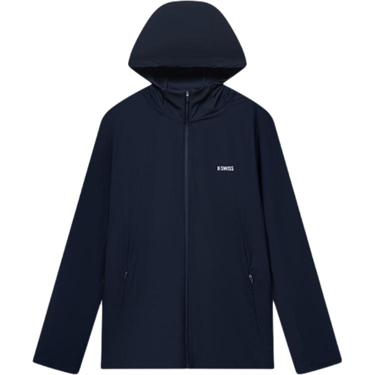 K-Swiss Navy Blue Windproof Hooded Jacket - Soft, Warm, Fashionable 109986-495