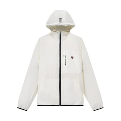 K-Swiss White UV Protection Breathable Hooded Jacket Casual Long Sleeve 109981-115