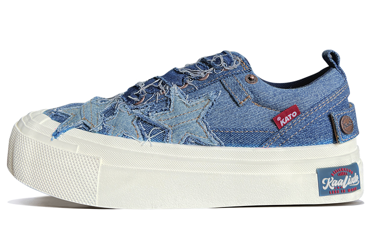 KAALIXTO "Denim" Star Shoes Durable Breathable Blue Low-Top Canvas Sneakers KSH230313