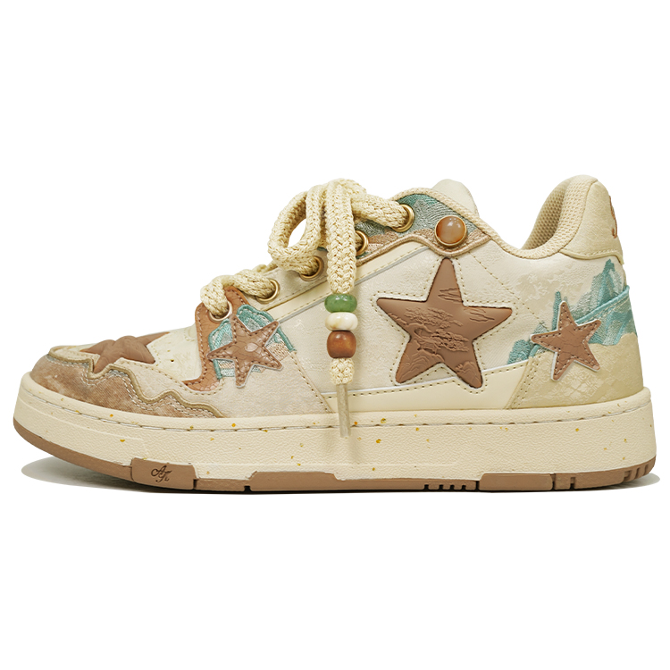 KAALIXTO A City Of Cathay Qingming Star Low-Top Sneakers Brown Casual Shoes KSH240712
