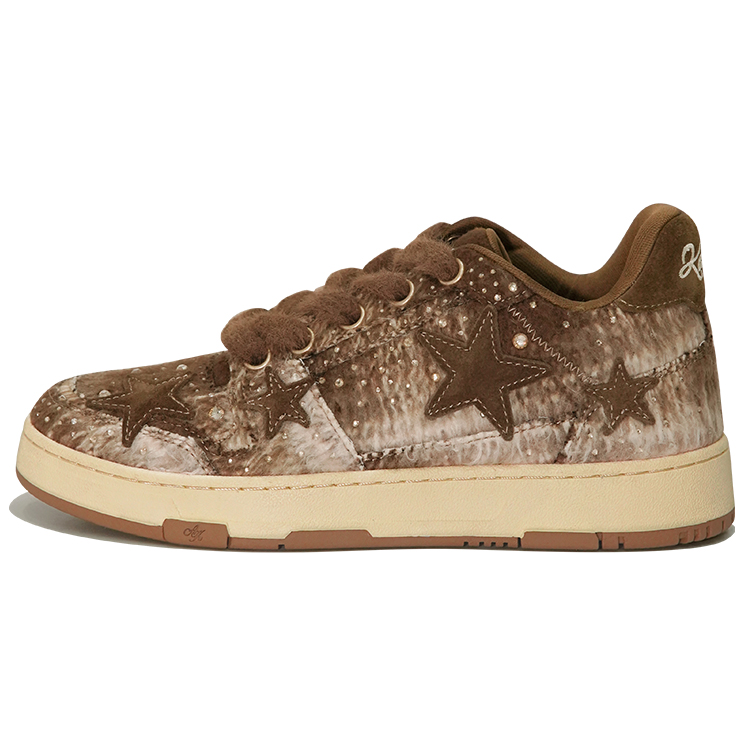 KAALIXTO Brown Low-Top Skate Shoes Fashion Non-Slip Casual Sneakers KSH241016