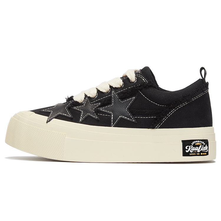 Kaalixto Kaalikto S.L.U. Lows "Black Leather" Retro Platform Sneakers Black KSH220712 Black