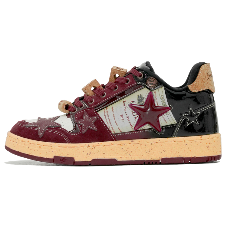 Kaalixto Kaalxto Red Wine Star Shoes Breathable Low-Top Casual Sneakers . KSH231111