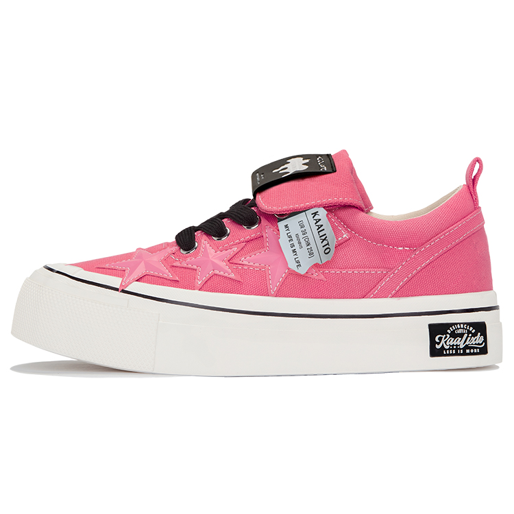KAALIXTO Powder Pink Low-Top Canvas Shoes, Slip-Resistant & Comfortable-. KSH240415