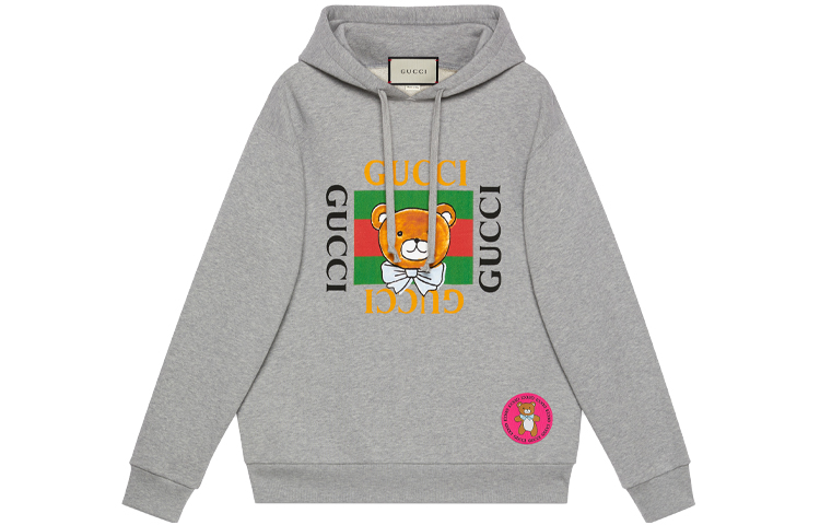 Kai Gucci SS21 Cartoon Graphic Hoodie Grey Cotton Hoodie Collaborative Edition 623244-XJDJO-1093