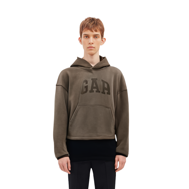 Shop Hoodie Unisex Kanye YEEZY x Gap x Balenciaga Beige Logo Casual Style YEEZY-SS22-013