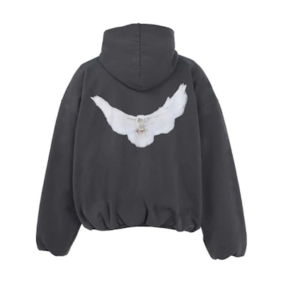 Kanye Concert YEEZY Gap Balenciaga Dove Hoodie Black Unisex Logo Print Sweater YEEZY-SS22-123