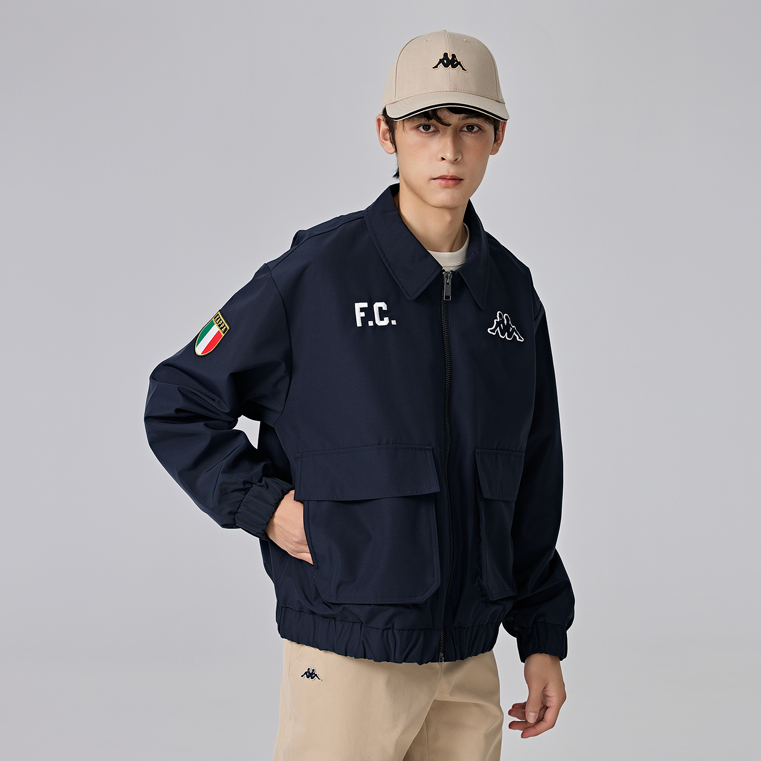 Kappa 1916 Series Black Retro Sports Utility Workwear Jacket K0E72JJ01 圖 6