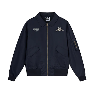 Kappa 1916 Series Black Retro Windproof Multi-Pocket Flight Jacket K0E52JJ01D-990