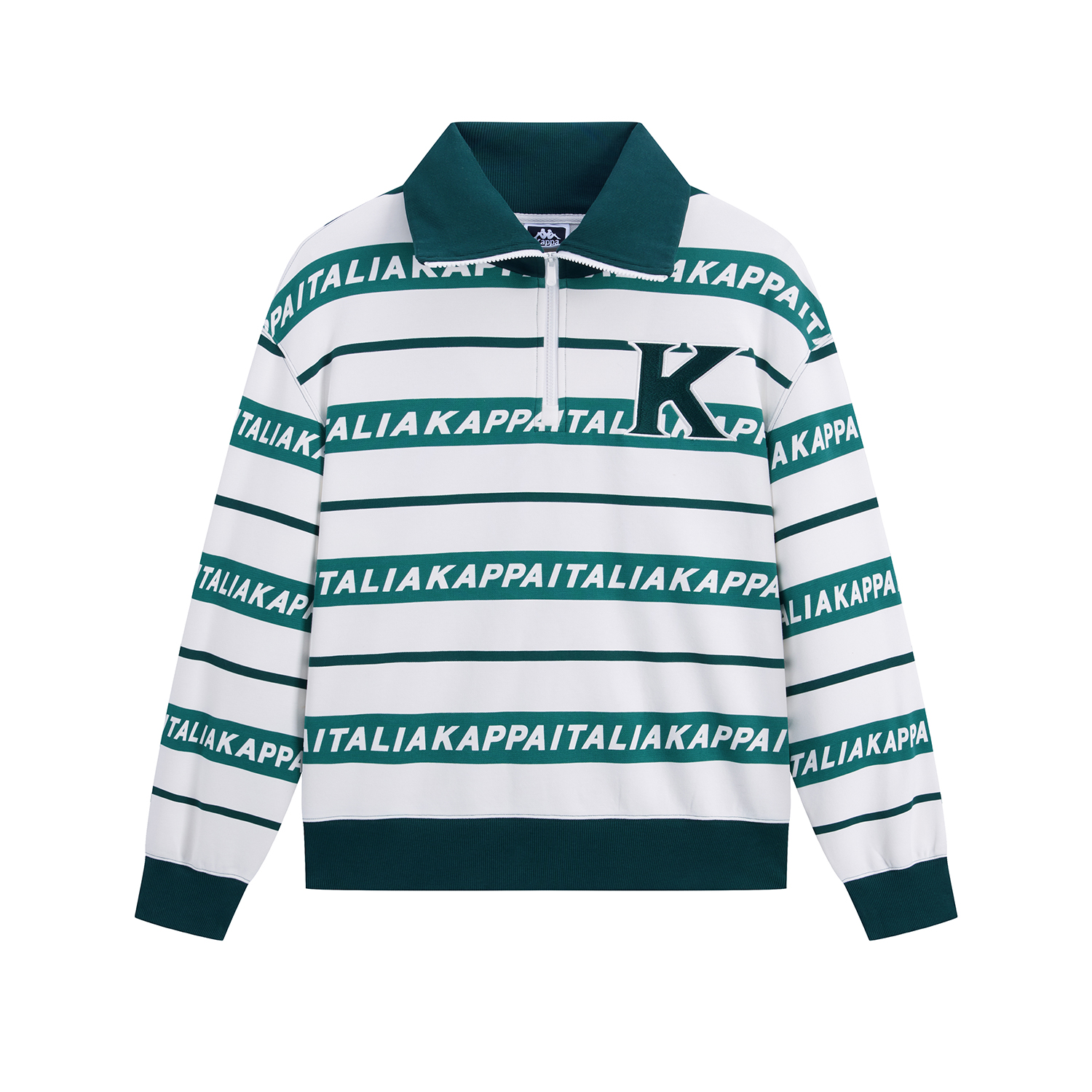 Kappa 1916 Series Retro Colorblock Striped Half-Zip Pullover Sweatshirt Unisex. K0DZ2WT68D
