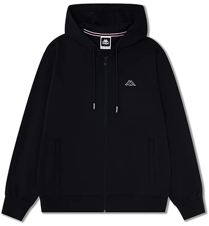 kappa-1916-series-retro-zipper-hoodie-cool-long-sleeve-black-sweatshirt-k0-e32-mk-02