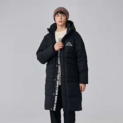 Kappa 1916 Series Unisex Long Hooded Down Jacket Casual Winter Coat K0EZ2YY08D 7