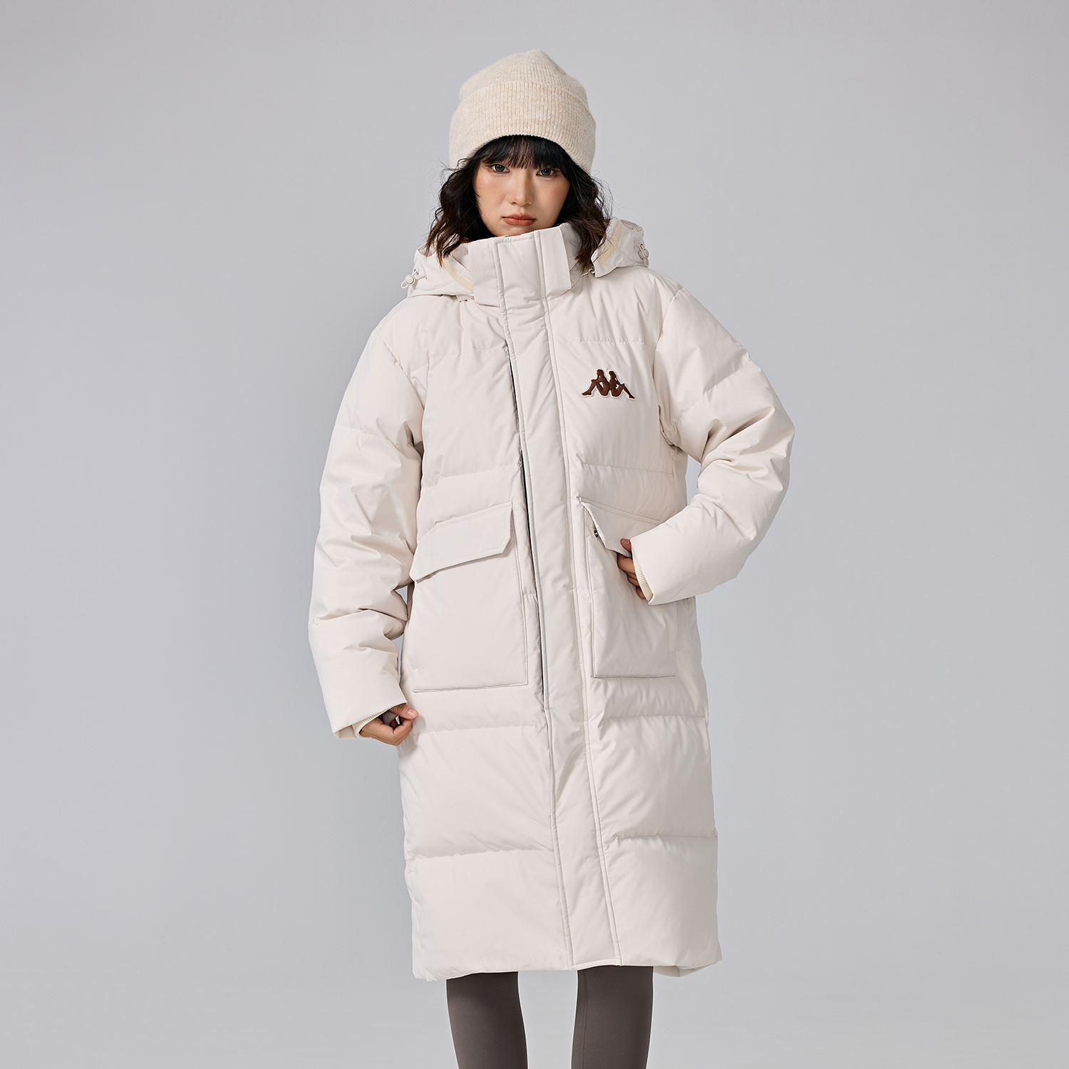 Kappa 1916 Series Unisex Long Hooded Down Jacket Casual Winter Coat K0EZ2YY08D 圖 4