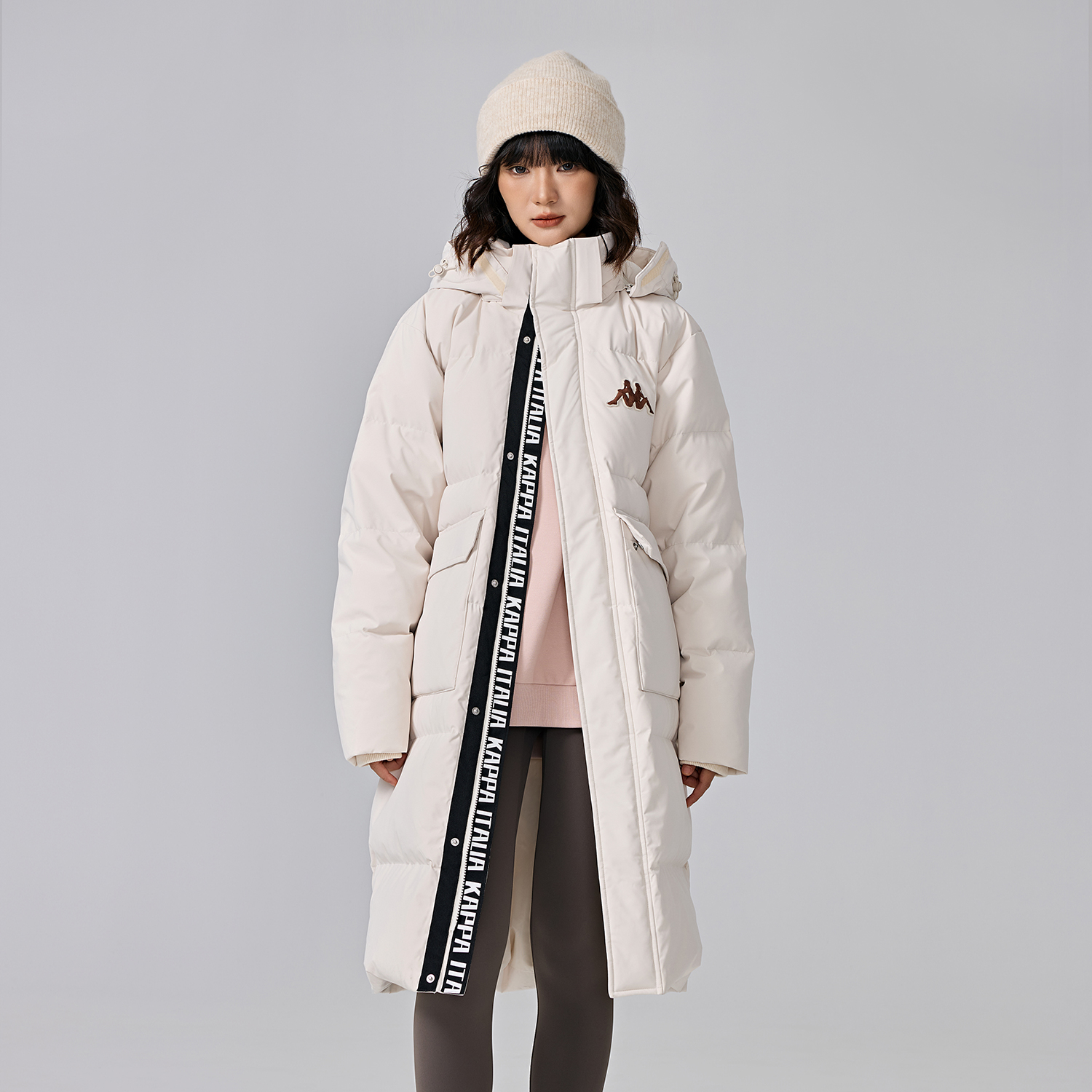 Kappa 1916 Series Unisex Long Hooded Down Jacket Casual Winter Coat K0EZ2YY08D 圖 5