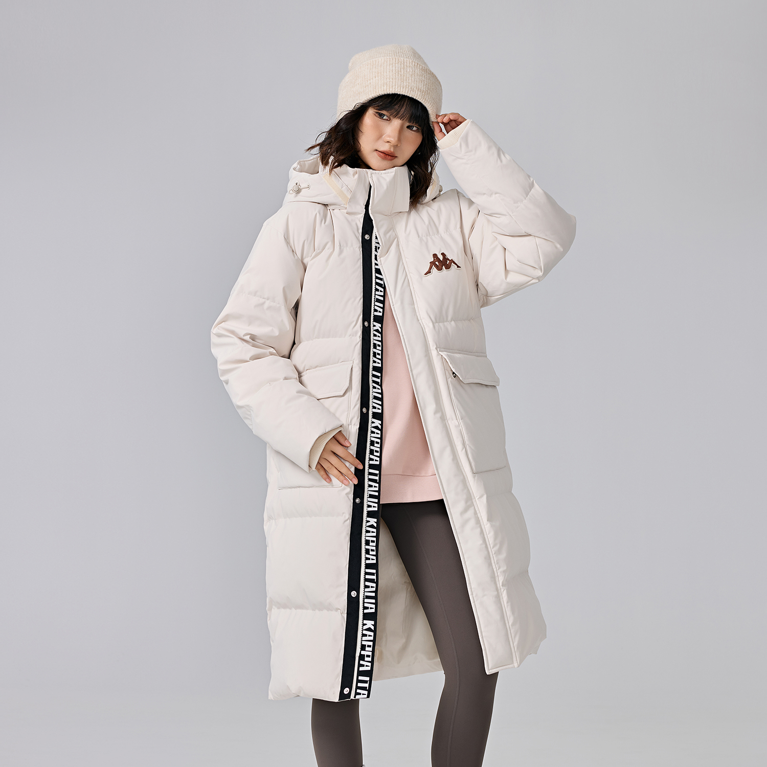 Kappa 1916 Series Unisex Long Hooded Down Jacket Casual Winter Coat K0EZ2YY08D 圖 8