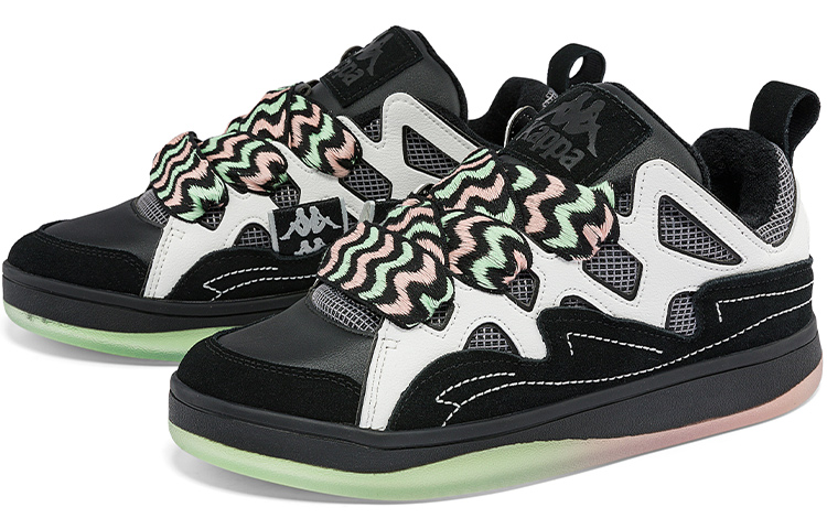 Lookbook Kappa fatty 串標 防滑 低幫 板鞋 男女同款 黑色