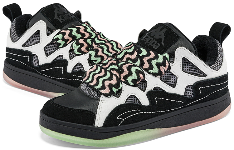 Shop Kappa fatty 串標 防滑 低幫 板鞋 男女同款 黑色