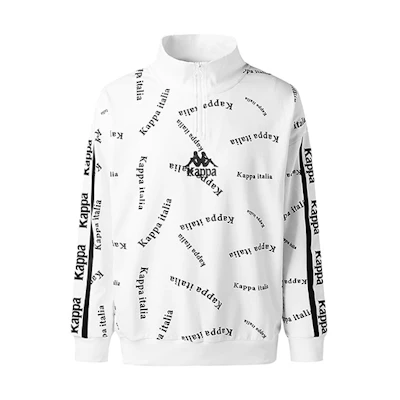 Kappa All-Over Logo Quarter-Zip Pullover Sweatshirt (Unisex) K0AW2WT18D