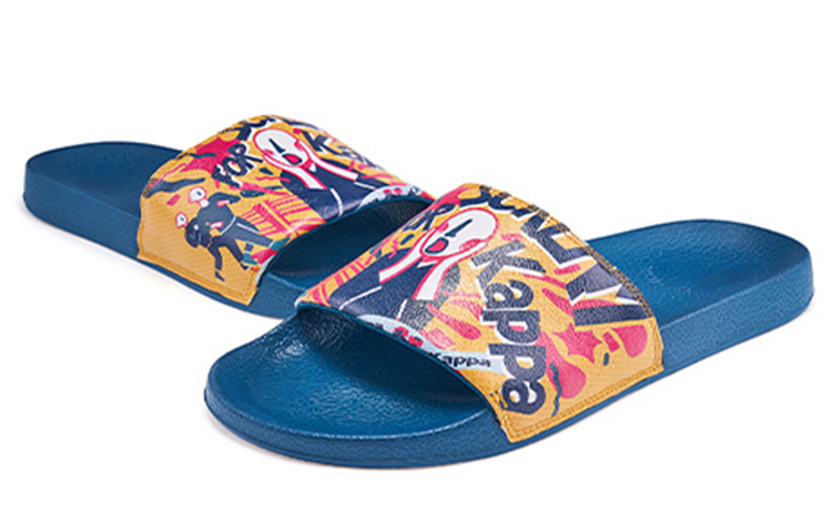 Lookbook Kappa卡帕 藝術家聯名 休閒運動拖鞋 男女同款 藍黃