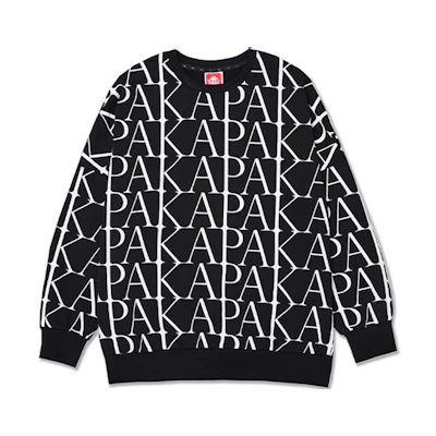 Kappa Azzurro Letter Print Crewneck Sweatshirt Mineral Black Unisex KAA0KT42