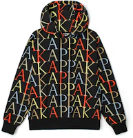 Kappa Azzurro Series All-Over Letter Hoodie Black Unisex Pullover Sportswear KAB0KT13 Kappa Azzurro Series All-Over Letter Hoodie Black Unisex Pullover Sportswear KAB0KT13