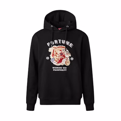 Kappa Black Hoodie with Graphic Print and Long Sleeves K0A12MT28-990