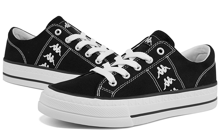 Shop Kappa 串標帆布鞋 黑白色 男女同款