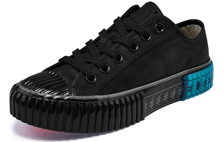 Order 카파 블랙 로우탑 캔버스 (유니섹스) K0AW5VS52D-990