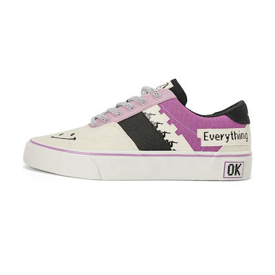 Kappa Casual Low-Top Skate Shoes 'White Purple Black'