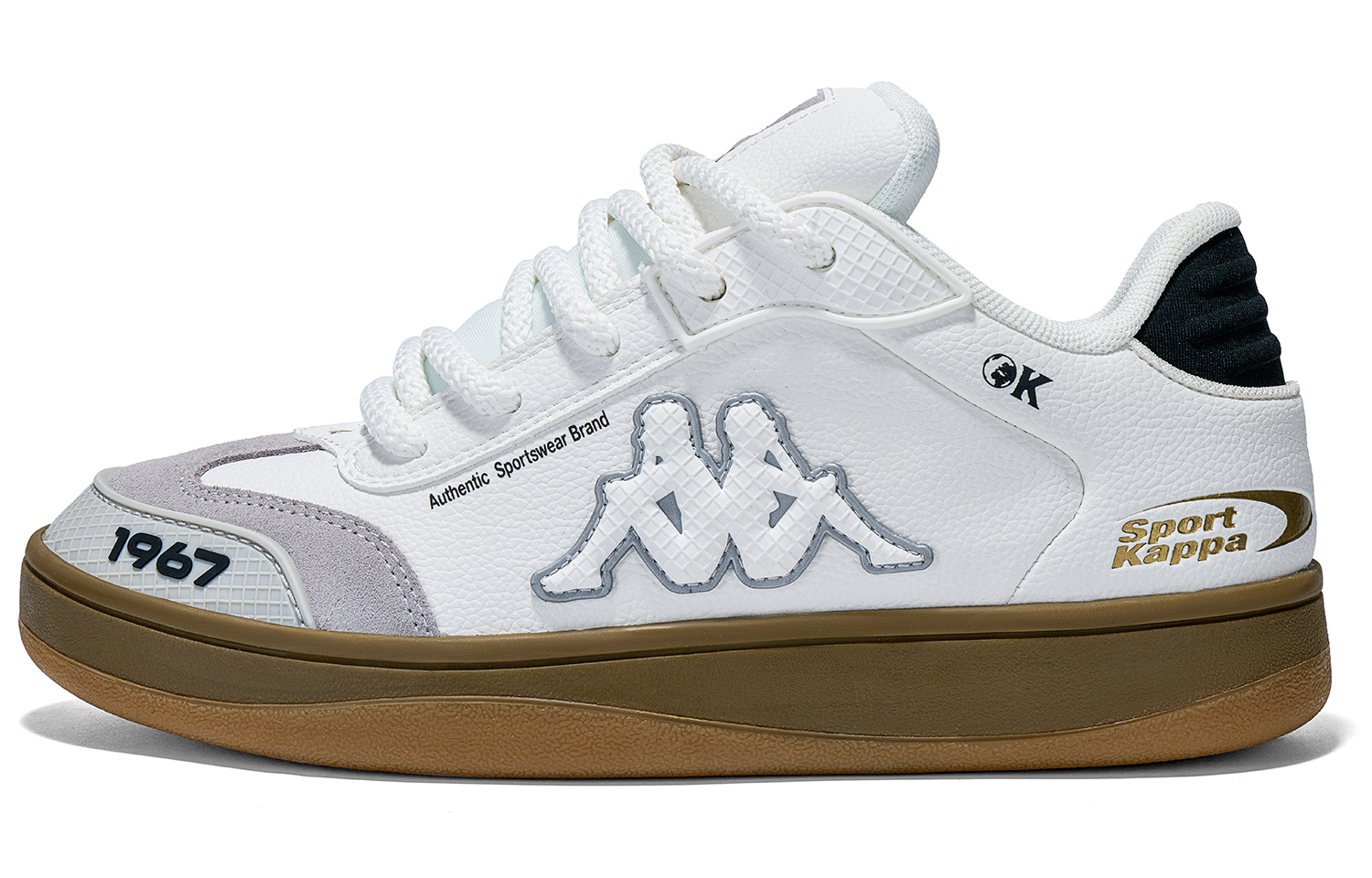 Kappa Classic White Low-Top Sneakers Retro Print Comfortable Design K0EZ5CC02-012A