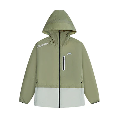 Kappa Colorblock Logo Lightweight UV Protection Windbreaker Jacket Green K0E32FJ52D-6337L