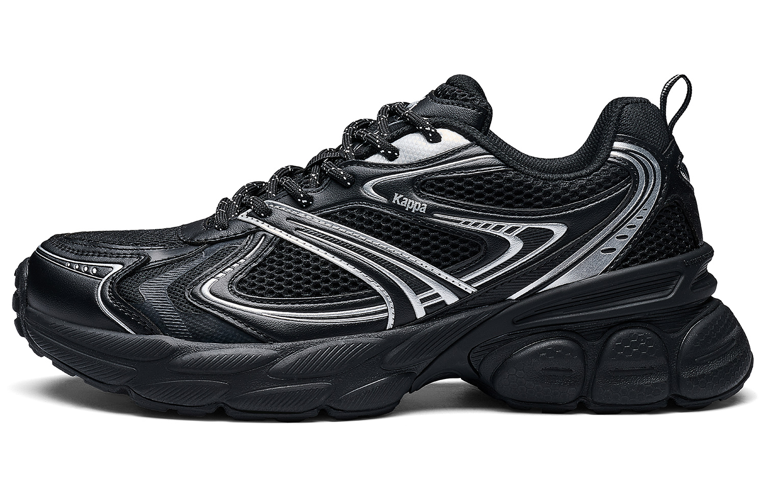 Kappa Daddy Shoes Black Low-Top Casual Comfortable Breathable Sneakers K0EY5MQ16CJ-990