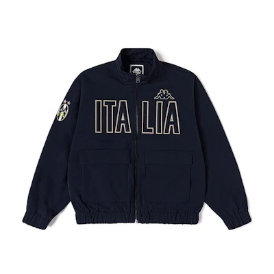 Kappa Dark Night Blue Black Embroidered Letter Zip Jacket K0D72JJ04