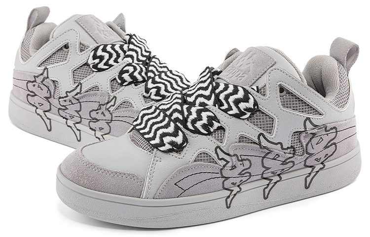 Shop Kappa 標面包鞋機能解構板鞋 低幫 板鞋 男女同款 灰色