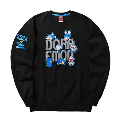 Kappa Doraemon Alphabet Print Pullover Sweatshirt Unisex K09Y2WT93D