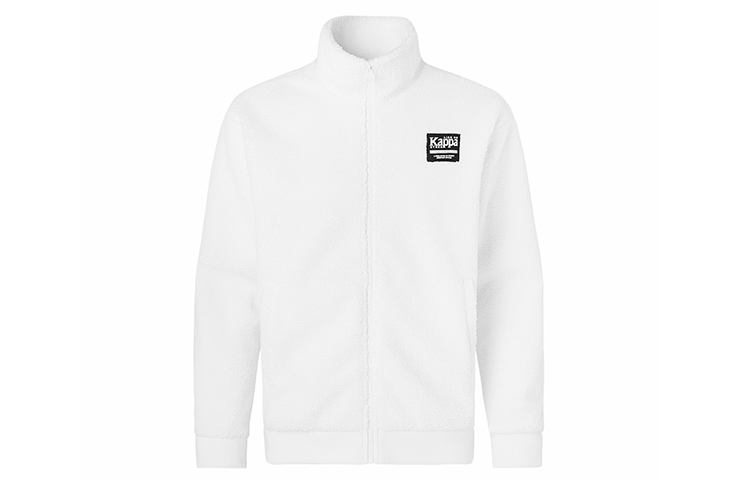 Kappa Fleece-Lined Lamb Wool Stand Collar Cardigan Jacket - Unisex K0AZ2WK27D