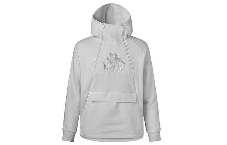 Kappa Fleece Pullover Hoodie with Front Logo - Unisex Casual Fit K0AW2MT20D