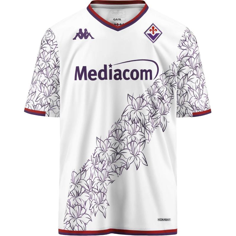 Kappa Florence Away V-Neck Printed Short-Sleeve Soccer Jersey White FI23A07