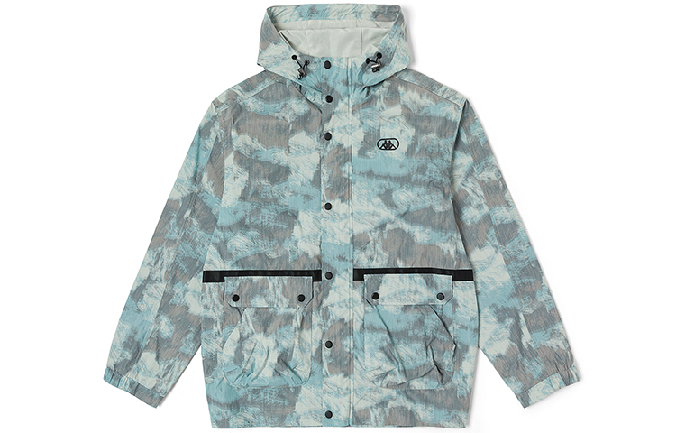 Kappa Full-Print Camo Hoodie Jacket Malt Brown K0D12FJ61