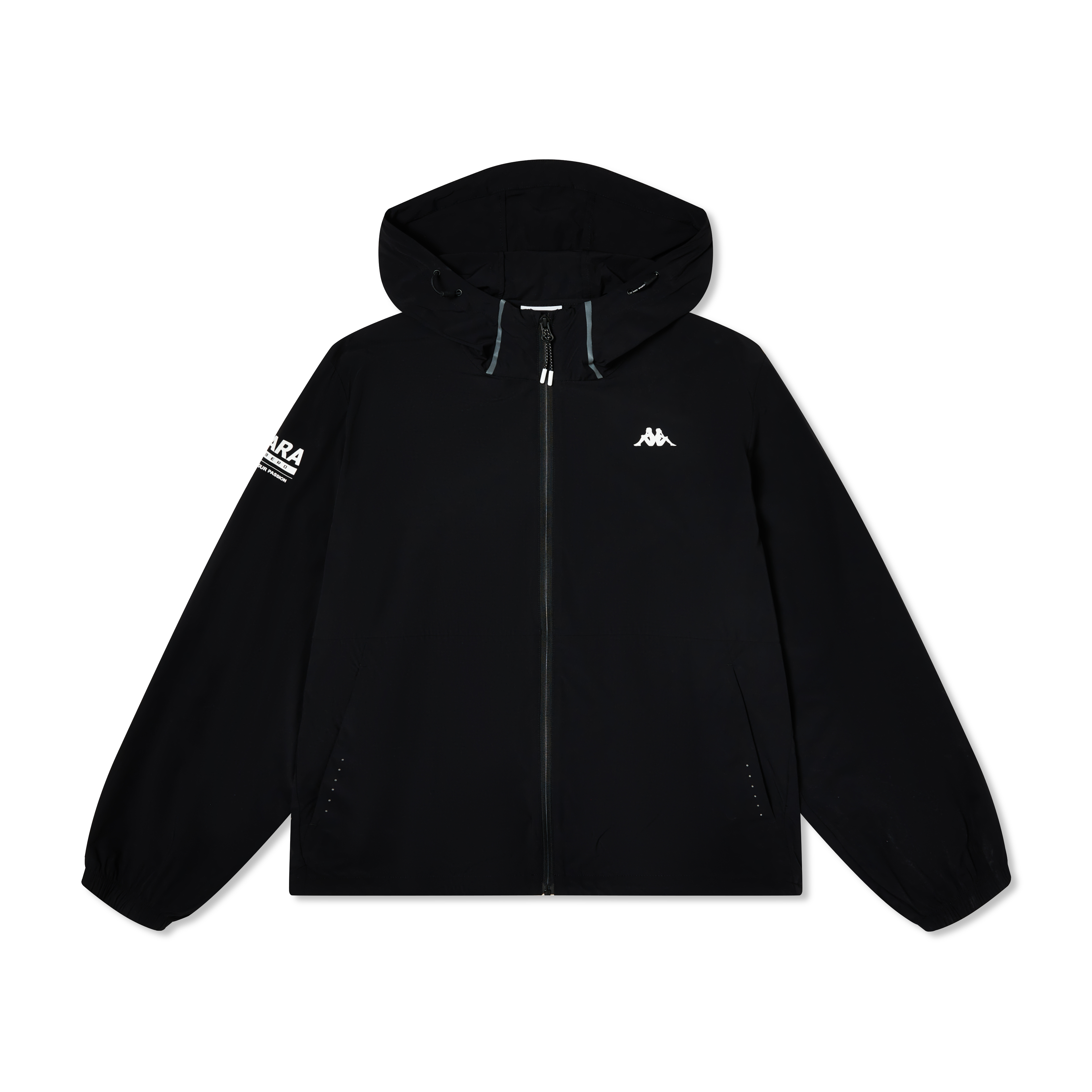Kappa GARA Series Black UV Protection Waterproof Windbreaker Jacket K0E32FJ43-990