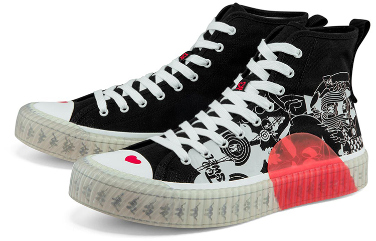 Shop Kappa High-Top Canvas 'Artist Collaboration Black Sugar Heart' K0BX5VS12D-990
