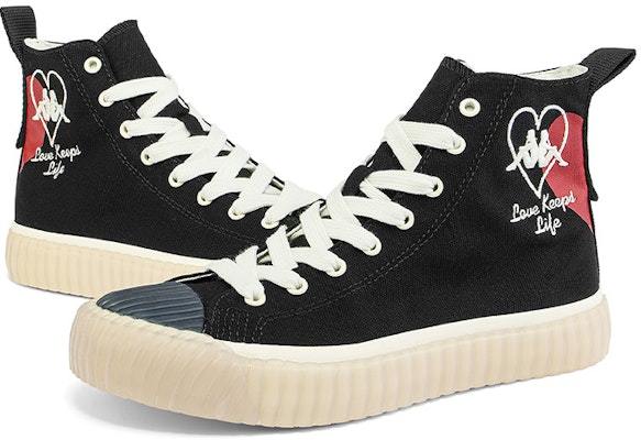 Kappa High-Top Canvas 'Embroidered Heart Valentine's Day - Hitam' KPCDFVS90C-990 Shop Kappa High-Top Canvas 'Embroidered Heart Valentine's Day - Hitam' KPCDFVS90C-990
