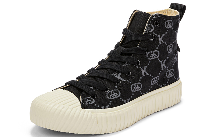 Order Kappa Kasut Kanvas Tinggi 'Corak-Penuh Hitam' K0CY5VS14-990