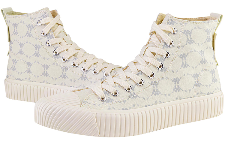 Shop kappa 老花高筒休閒帆布鞋 男女同款 鷺羽白