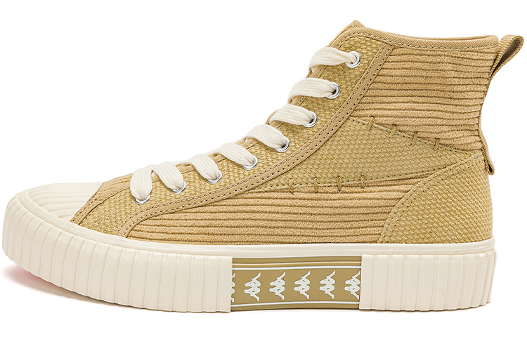 Kappa High-Top Corduroy Sneakers 'Grey Beige White'